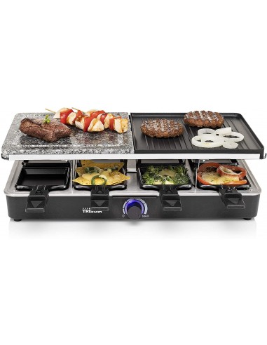 Appareil à Raclette et Pierre à Cuire1400 Watt - 8 Personnes - Noir (RA-2723)