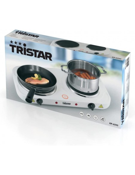 Réchaud 2 Plaque TRISTAR - Blanc (KP-6245) Réchaud 2 Plaque TRISTAR - Blanc (KP-6245)