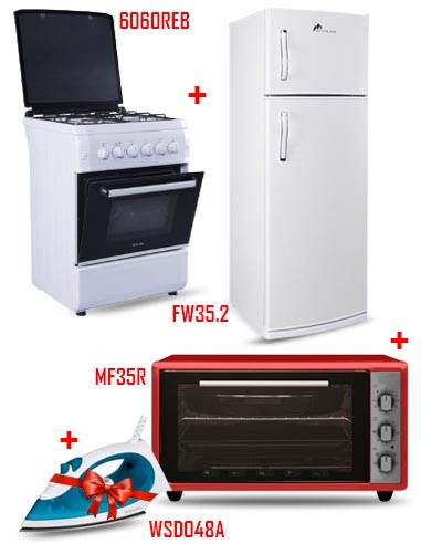 Pack Aroussa Réfrigérateur + Mini Four + Cuisinière + Fer a Repasser Gratuit (Aroussa)