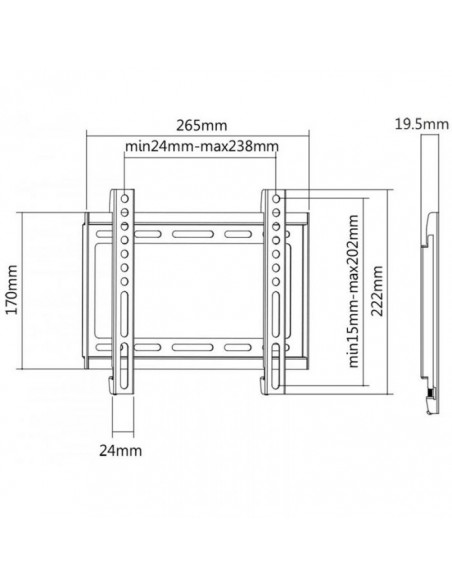 SBOX Fixe Pour TV 23"-42"