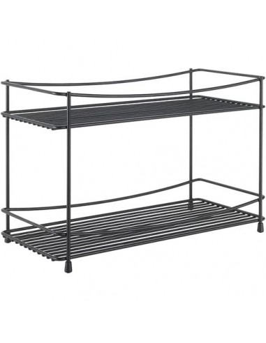 Rack de Stockage METALTEX à 2 Niveaux LAVA - 33x16x21 cm - Noir (36.08.62)