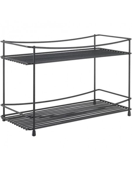 Rack de Stockage METALTEX à 2 Niveaux LAVA - 33x16x21 cm - Noir (36.08.62)