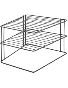 Etagère d'angle à 2 niveaux METALTEX