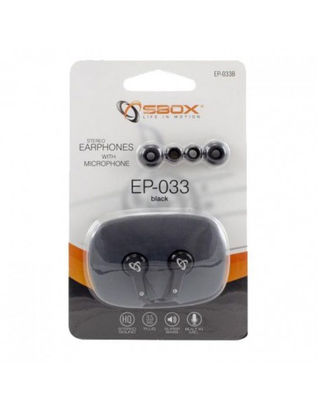 Écouteurs SBOX EP-033 avec Microphone - Noir