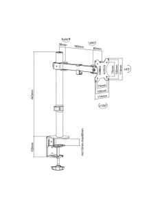 Support de Bureau SBOX LCD-351/1 Pour 1 moniteur LCD-13“ – 32“ - Noir 2