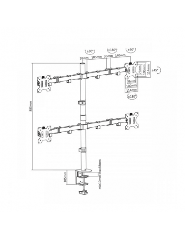 Support de Bureau SBOX LCD-352/4 Pour...