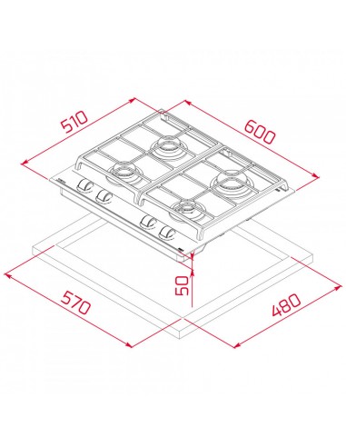 Table de Cuisson TEKA GZC 64300 60 cm 5 Feux - Noir Table de Cuisson TEKA GZC 64300 60 cm 5 Feux - Noir
