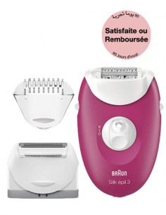 Épilateur BRAUN Silk-3 Blanc/Rose (SE3-410)