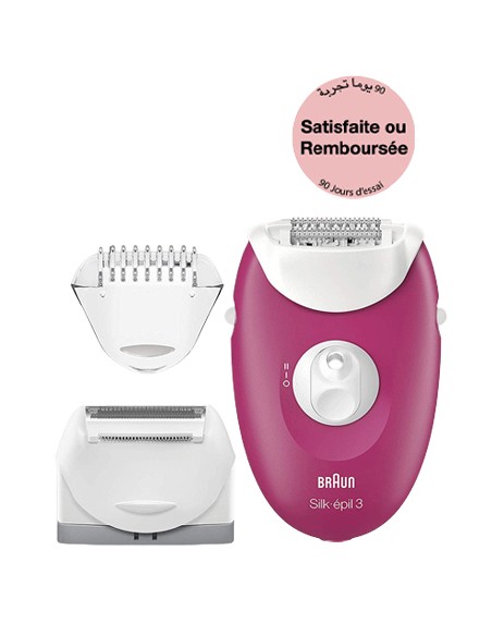 Épilateur BRAUN Silk-3 Blanc/Rose (SE3-410) Épilateur BRAUN Silk-3 Blanc/Rose (SE3-410)