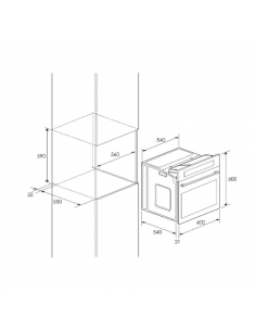 Four Encastrable Focus QUADRA 56 58 Litres 60 Cm - Inox 2