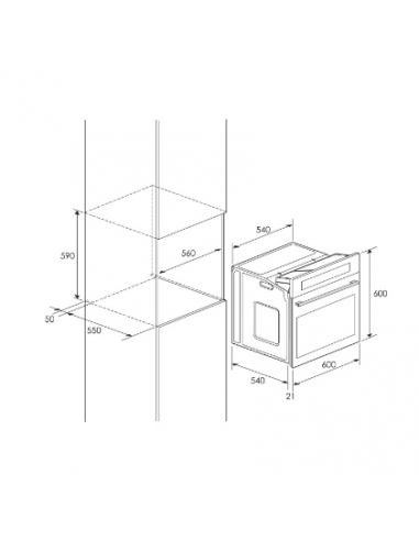 Four Encastrable Focus QUADRA 56 58 Litres 60 Cm - Inox