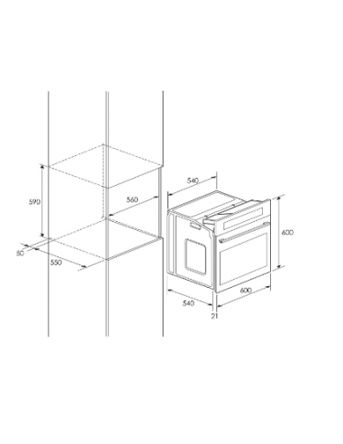 Four Encastrable FOCUS 17 Fonctions 58 L - Noir