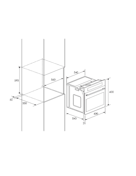 Four Encastrable FOCUS 17 Fonctions 58 L - Noir