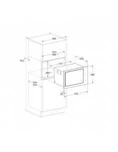 Micro-ondes Grill Encastrable FOCUS 25 L - Noir 2