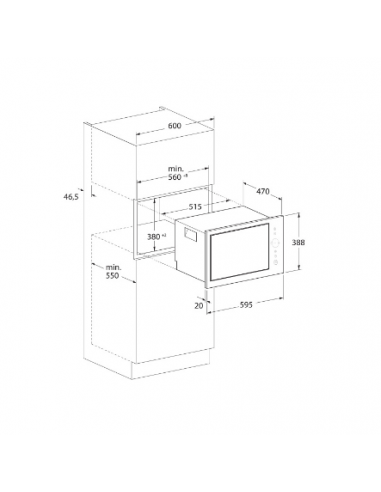 Micro-ondes Grill Encastrable FOCUS 25 L - Noir
