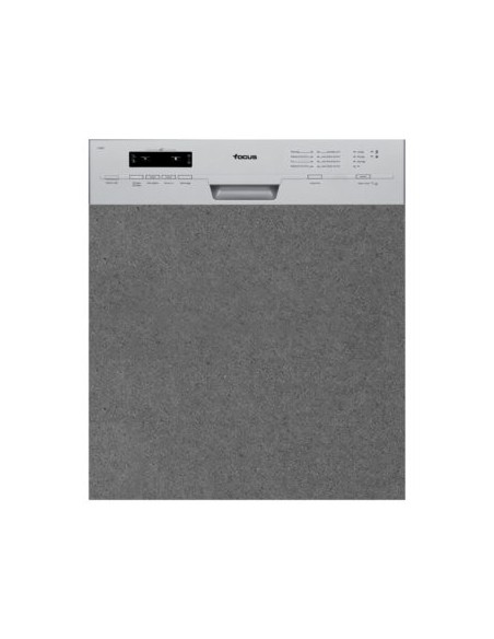 Lave Vaisselle Semi Encastrable FOCUS 12 Couverts - Silver (F.502X)