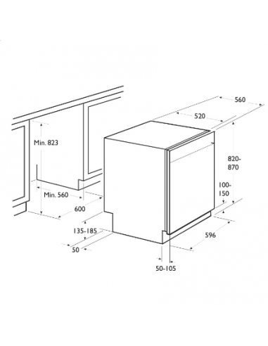 Lave Vaisselle Semi Encastrable FOCUS 12 Couverts - Silver (F.502X)