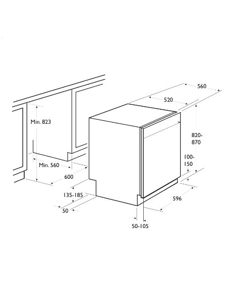 Lave Vaisselle Semi Encastrable FOCUS 12 Couverts - Silver (F.502X)