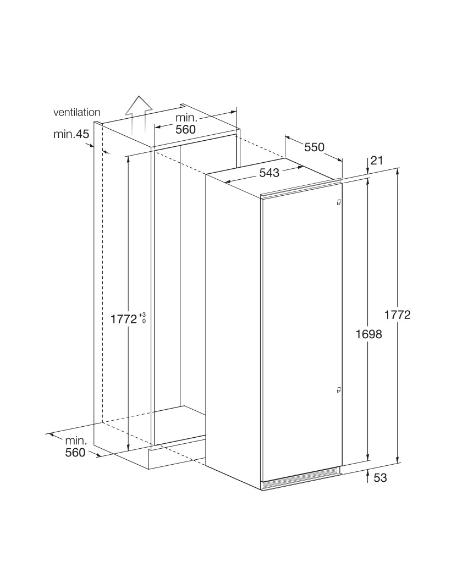 Réfrigérateur Encastrable FOCUS 315 Litres - Blanc Réfrigérateur Encastrable FOCUS 315 Litres - Blanc