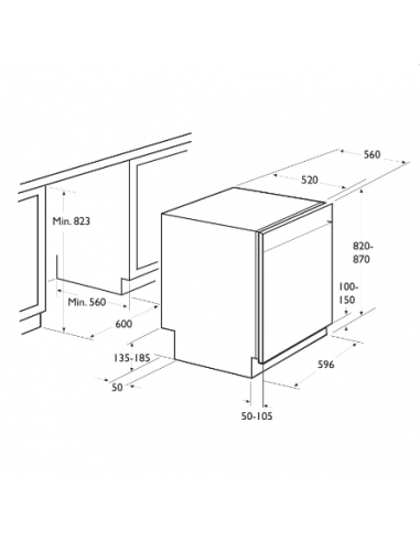 Lave-Vaisselles Encastrable FOCUS FILO.1310 15 Couverts - Gris