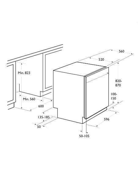 Lave-Vaisselles Encastrable FOCUS FILO.1310 15 Couverts - Gris