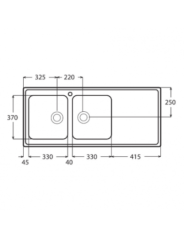Évier Firenze 2 Bac FOCUS FH 1162 - Inox prix tunisie