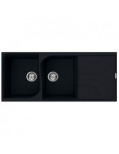 Évier 2 bacs + égouttoir FOCUS F.116B - Noir