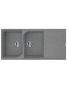 Évier 2 bacs + égouttoir FOCUS F.116G - Gris