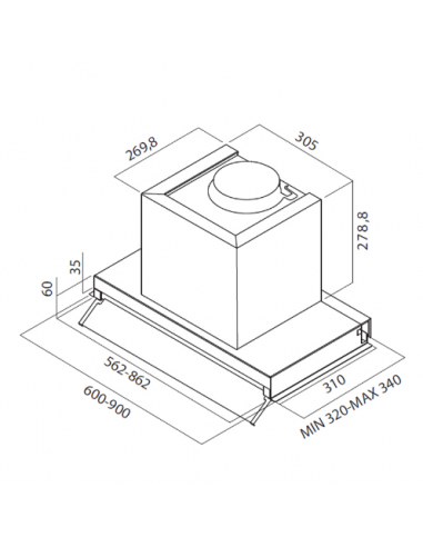 Hotte Encastrable FOCUS SMART 6000 60 CM - Inox