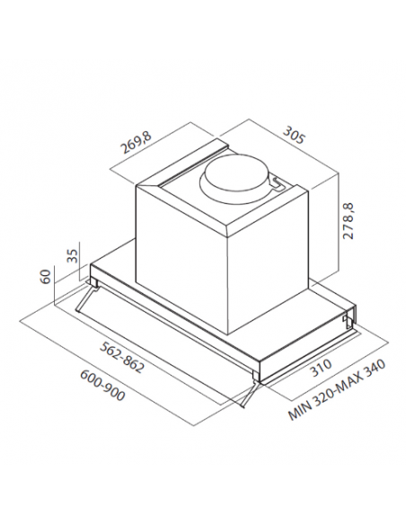 Hotte Encastrable FOCUS SMART 6000 60 CM - Inox
