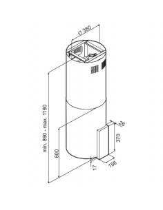 Hotte Centrale FOCUS VASTO 39 CM - Inox 2