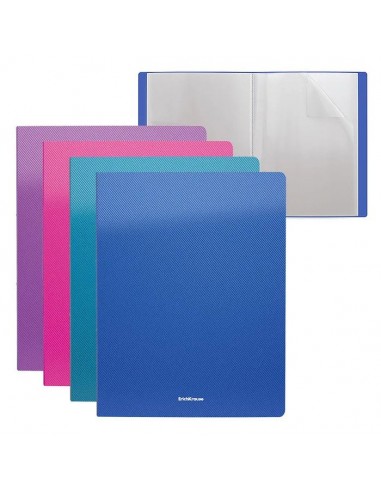 Protège-Documents ErichKrause - Présentoir de livre 30 pochettes - Couleurs assorties