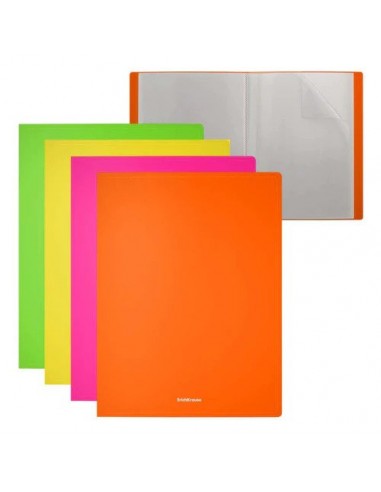 Présentoir Carnet A4 20 Pochettes 40 Vues Couleurs Fluo