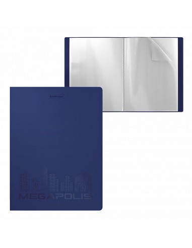 Livre de présentation ErichKrause® MEGAPOLIS, 40 pochettes, A4, bleu (4 pièces dans un sachet)