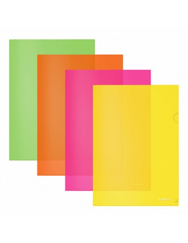 Etui transparent ErichKrause® Fizzy Neon - A4 - semi-transparent - couleurs assorties