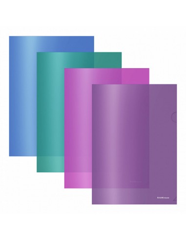 Etui transparent ErichKrause® Glossy Vivid - A4 - semi-transparent - couleurs assorties