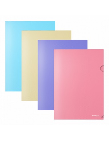 Etui transparent ErichKrause® Diagonal Pastel - A4 -opaque - couleurs assorties