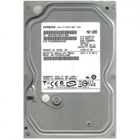 Disque Dur Interne 3.5" Hitachi 320 Go