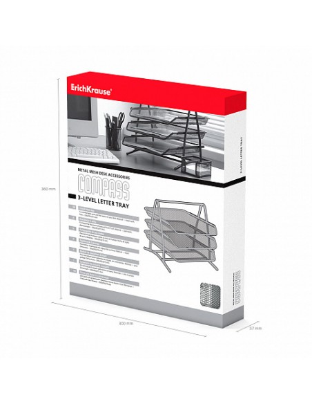 Corbeille à courrier à 3 niveaux ErichKrause® Corbeille à courrier à 3 niveaux ErichKrause®