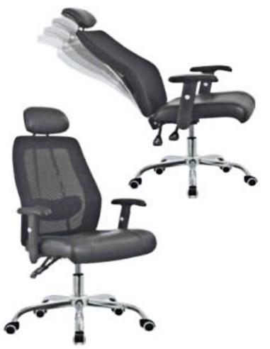Chaise de bureau Boston base chrome
