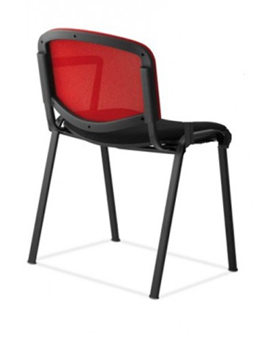 Chaise Visiteur Iso Net Copertina Noir et Rouge