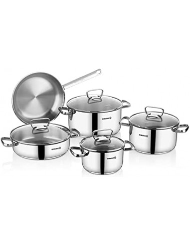 Serie de Casserole KORKMAZ LARA 9 Pieces Inox ( A1975)