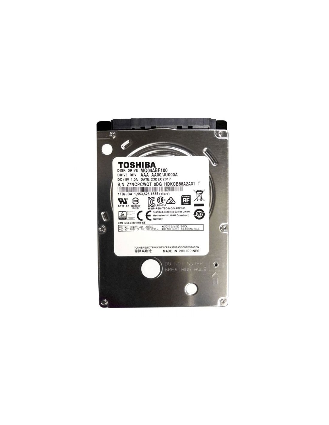 Disque Dur Toshiba 2.5 1To Pour PC Portable MQ04ABF100