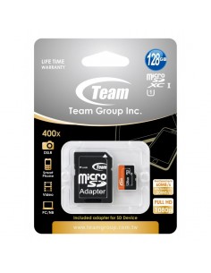 Carte mémoire Team Micro SDXC 128 Go Class 10 avec Adaptateur 2
