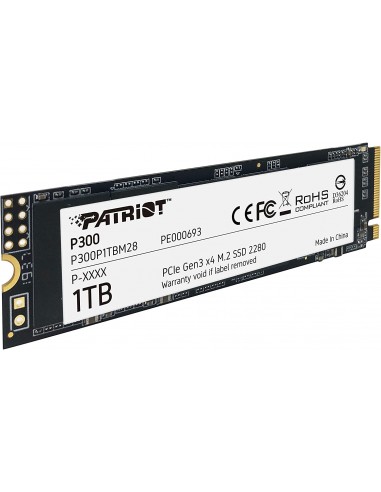 Disque SSD Patriot P300 M.2 PCIe Gen 3 x4 1To Disque SSD Patriot P300 M.2 PCIe Gen 3 x4 1To