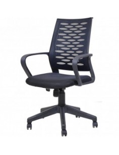 chaise secrétaire Atlas avec accoudoirs noir 2