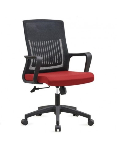 Chaise de bureau Costa Mesh noir et rouge