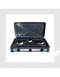 Réchaud à Gaz Star One 3 feux avec Couvercle gris RP3FST-G 2