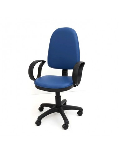chaise de bureau Brio Haut dossier avec accoudoirs bleu