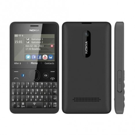 Téléphone Portable Nokia asha 210 / Double SIM / Noir 